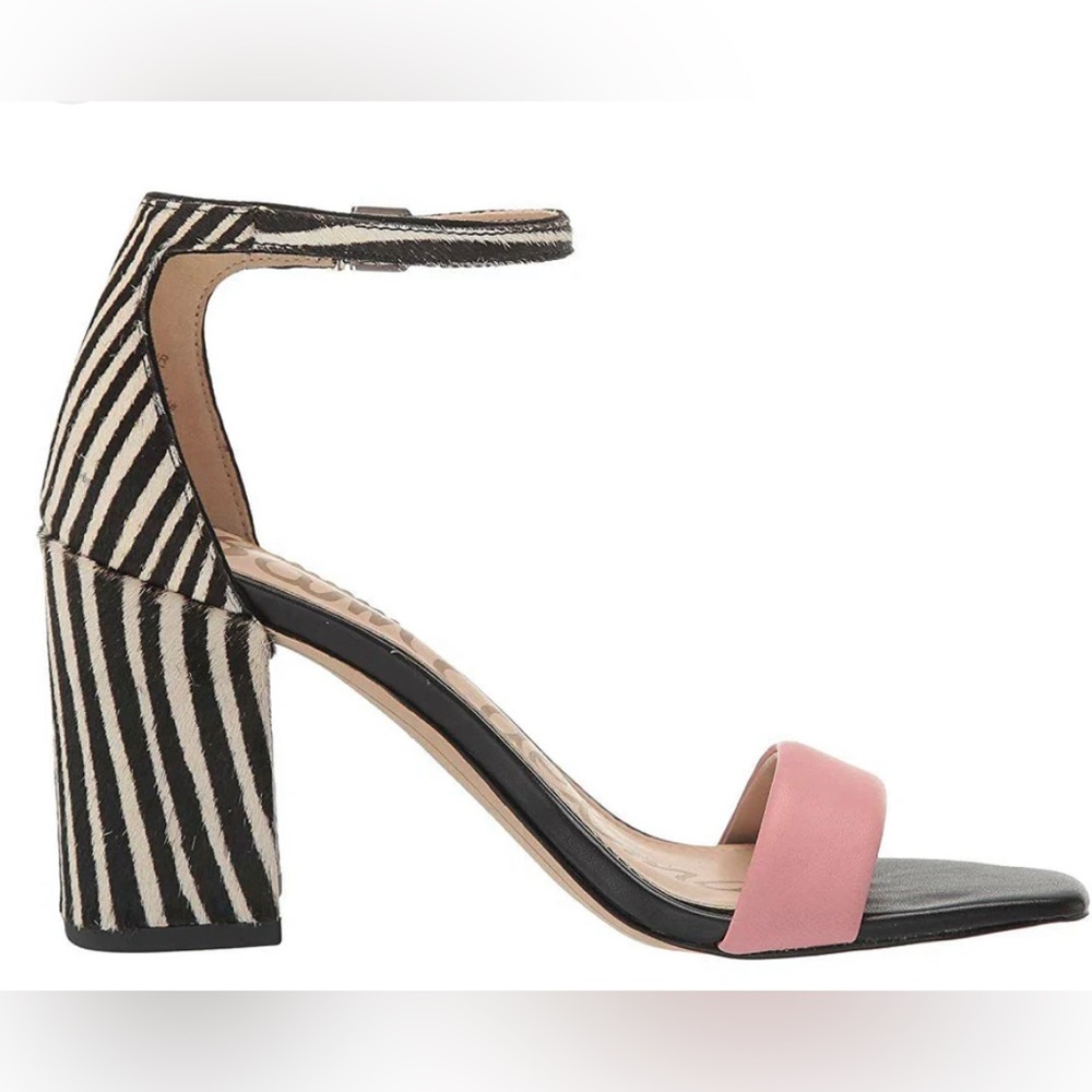 Sam Edelman Pink & Black Daniella Zebra block heel heel size 8